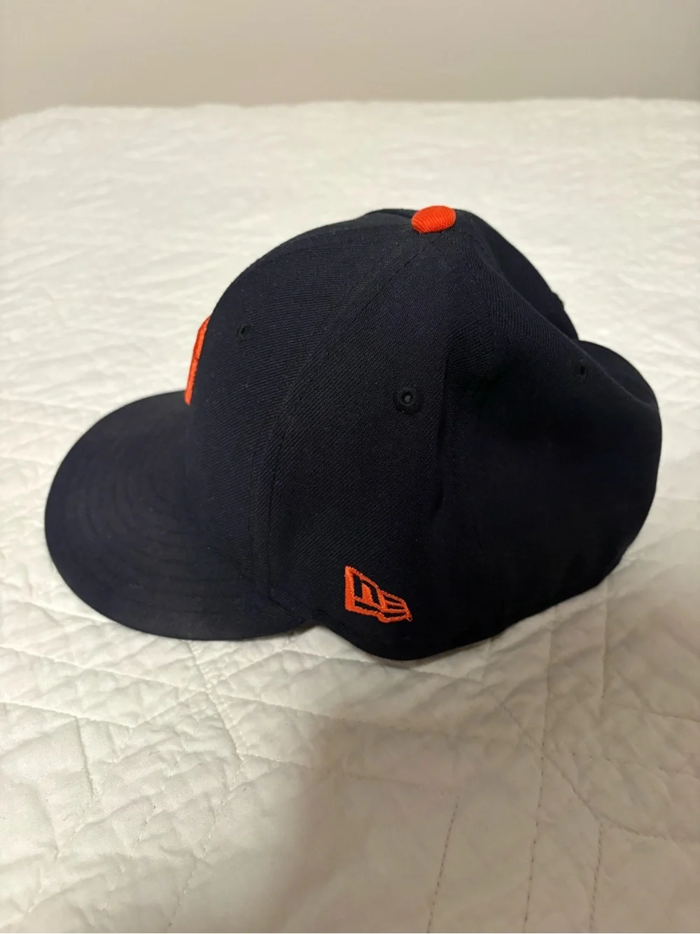 Detroit Tigers New Era 59FIFTY Fitted Hat 7 3/8 Navy Orange MLB Baseball